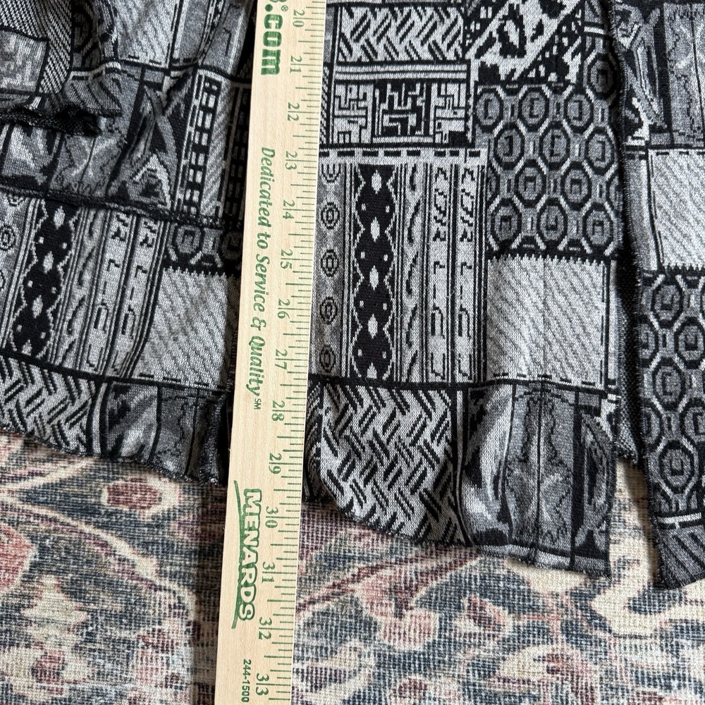 Hand Jive‎ Tapestry Jacket Sz L Black Southwestern Tribal Handmade Long Art $168 - Picture 8 of 9